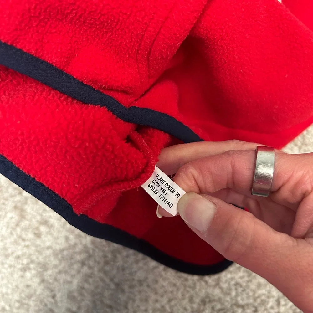 Ralph Lauren Toddler Red Fleece 1/4 Zip Pullover POLO Spellout Kangaroo Size 3T
